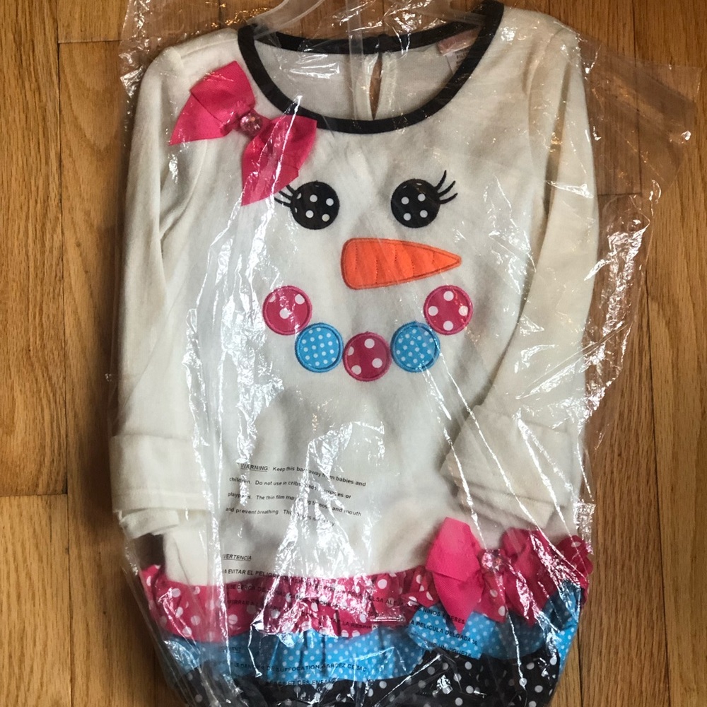 White Snowman Tiered Tunic and Legging Set